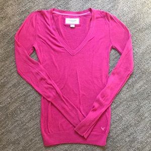 Pink V-Neck Sweater